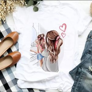 Mom daughter graphic T-shirt